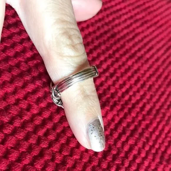 Silver & Pearl Wire Wrapped Ring - Picture 3 of 3